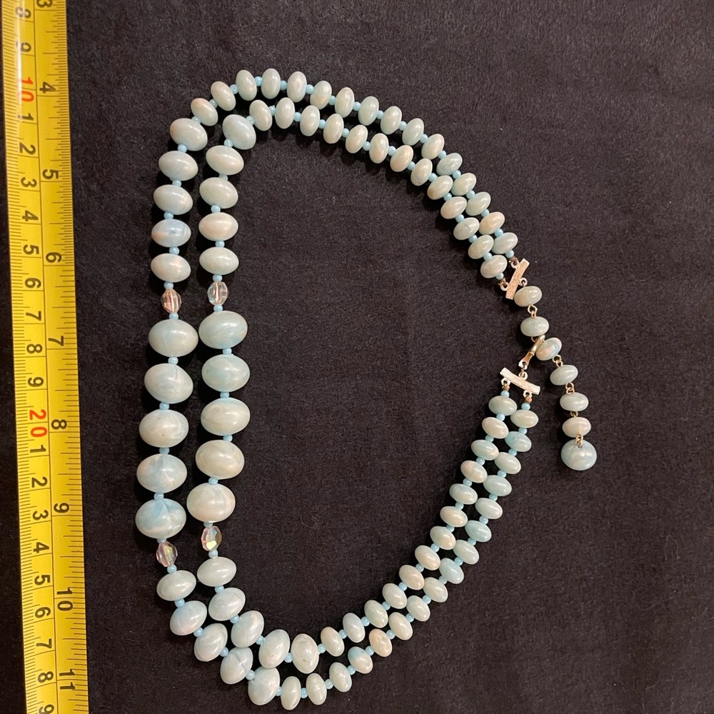 Blue Choker Beaded Japanese Necklace